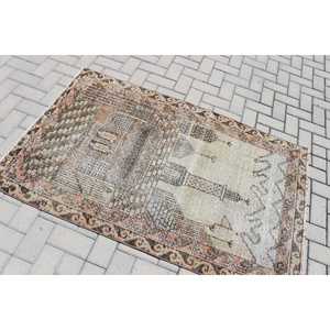 Tapis vintage, tapis turc décoratif 3,3x5,2 pieds, tapis camouflage marron orange - Product Image 4