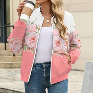 Wholesale Custom Cotton Zipper Up <b>Bomber</b> <b>Jackets</b> for Winter Women Plus Size Custom Baseball <b>Varsity</b> <b>Jackets</b> - Product Image 2