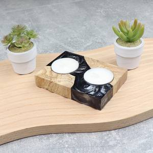 Candelabro Artesanal de Resina y Madera, Forma Personalizada Minimalista, Decoración de Interiores para el Hogar, Mesa, Estante, Boda, Día de San Valentín - Product Image 1