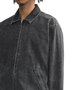 Custom Wash Heavy <b>Canvas</b> <b>Work</b> <b>Jacket</b> With Lined Vintage Worker <b>Jacket</b> Zip Up Acid Wash Men <b>Jacket</b> - Product Image 5