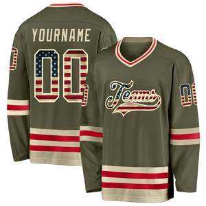 Jersey de Hockey sobre Hielo para Hombre, Uniforme de Equipo Sublimado Personalizado, Nombre y Número del Jugador, Manga Larga, Fabricante OEM al por Mayor - Product Image 1