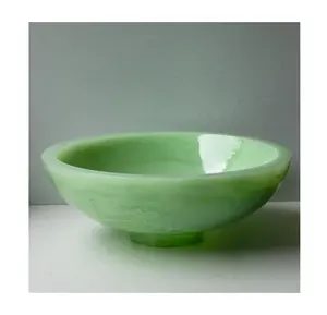 Bol à salade de fruits en résine époxy de style américain, écologique et créatif, vaisselle décorative verte, emballage en carton pour les fêtes - Product Image 1