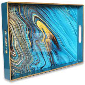 Plateau d'affichage alimentaire en bois de forme rectangulaire moderne pièce maîtresse pour les fêtes de mariage et d'anniversaire plateau de service autocollant émaillé - Product Image 1