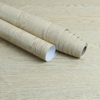 Papier Peint Moderne Blanc PVC Effet Bois Autocollant Anti-Plis Anti-Moisissure pour Chambre Salon Tables Armoires Murs