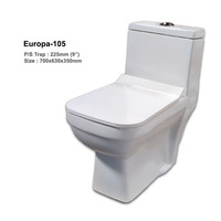 WC en céramique moderne Europa-105 à double chasse d'eau, deux pièces, économiseur d'eau, articles sanitaires