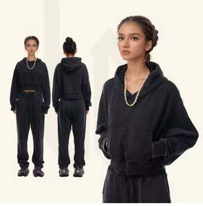 Sweat à capuche surdimensionné pour femmes Pull décontracté en tissu de coton Fournisseur de gros OEM - Product Image 1