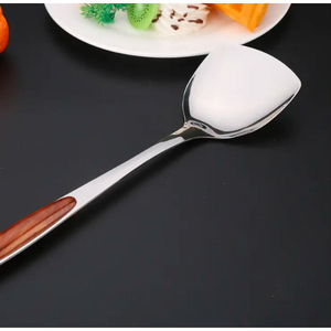 Restaurant Style Stainless Steel Flatware Set with Wooden Handles Elegant Dinnerware Cutlery Spoons for <b>Tabletop</b> Serving - Product Image 3