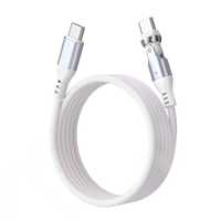 Cable de Datos Magnético de Carga Rápida Tipo-C a 540 Grados con Enrollamiento Automático de 240W