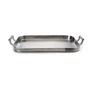 Plateau de service en acier inoxydable pour la maison Hôtel Restaurant Plateau de service en métal de haute qualité Forme rectangulaire Bordure perlée - Product Image 4