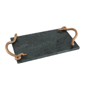 Plateau de service décoratif en marbre noir bonne qualité pour la maison hôtel restaurant bar ustensiles de cuisine article décoratif de table - Product Image 6