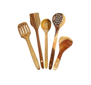 Ustensiles à salade écologiques les plus vendus, revêtement en résine, compatibles lave-vaisselle, 11 pouces, design moderne, cuisine domestique, fabriqué en Inde - Product Image 2