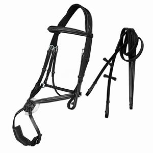 สายบังเหียนรูปเลข 8 สำหรับกระโดดขี่ม้า ทำจากหนังวีแกนแท้ คุณภาพพรีเมียม ผลิตด้วยมือ ปรับแต่งได้ ทนทาน น้ำหนักเบา พร้อมเกือกม้าสำหรับขี่ม้า - Product Image 3