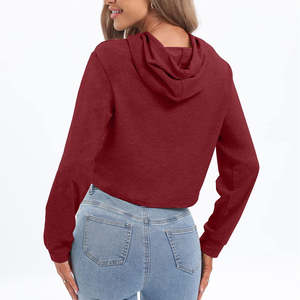 เสื้อครอปฮู้ดดี้ผู้หญิงคุณภาพสูง MOQ ต่ำ รับทำโลโก้ เสื้อฮู้ดดี้ผู้หญิงขายส่ง เสื้อครอปท็อป เสื้อฮู้ดดี้ผู้หญิง - Product Image 6