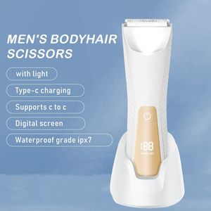 Tondeuse corporelle électrique pour hommes à double lame céramique remplaçable, étanche, rasoir et tondeuse de précision - Product Image 1