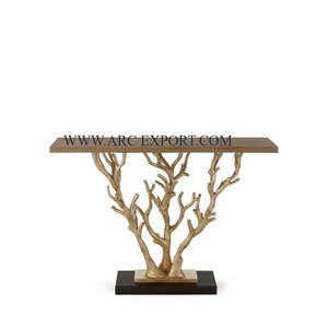 Meilleure vente Console de salon en métal plaqué or avec cadre Table centrale Console de conception standard pour mariage et événements à domicile - Product Image 6