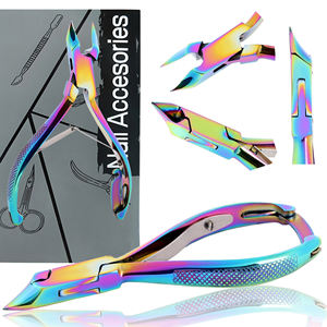 Coupe-ongles durable pour manucure, finition arc-en-ciel, double ressort, pince à cuticules, écologique, ouverture large - Product Image 1