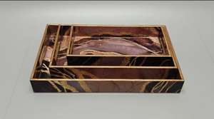 Bandeja para servir comida de madera de bambú redonda natural al por mayor con asa para el hogar, sala de estar y cocina - Product Image 4