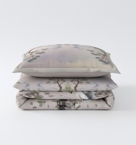 Ensemble de linge de lit en coton biologique 100% uni plié |   Literie portable et durable avec drap plat et taie d'oreiller cousus - Product Image 4