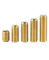 Vis sans tête à six pans creux en laiton DIN 913, vis de réglage à pointe conique, vis de fixation filetée fendue en laiton pour machine