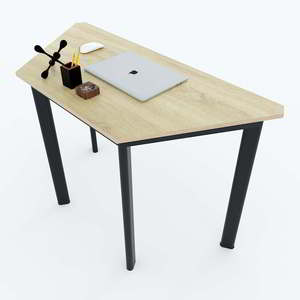 Table trapézoïdale minimaliste en contreplaqué avec pieds ovales en fer <span class=keywords><strong>Lego</strong></span> HBLG016 - Product Image 1