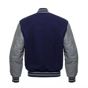 OEM Men's Vintage Winter Leather <b>Baseball</b> <b>Bomber</b> <b>Jacket</b> High Street Style Custom Embroidered Logo Trending Industry Classic - Product Image 6
