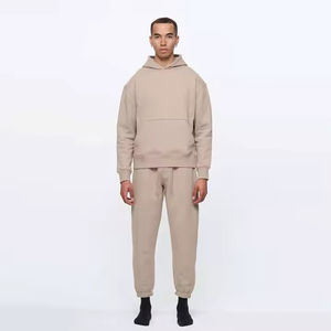 Chándal de algodón 100% para hombre, chándal personalizado, conjunto de Jogger, Etiqueta Privada, chándal en blanco, chándal, conjunto de dos piezas - Product Image 1