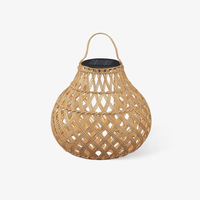 Lanterne en rotin tissé solaire écologique, lampe d'extérieur, sphère en osier, décoration de jardin pour la décoration de balcon à prix abordable