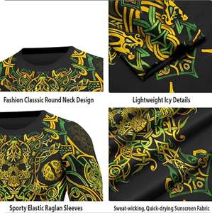 2024 Logo personnalisable hommes UPF 50 Standard à manches longues Rash Guard Spandex Surf chemise fait commande Protection solaire personnalisable - Product Image 3