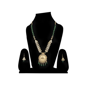 เครื่องประดับงานปาร์ตี้รูปทรงซีมาโซสสีเขียวออกซิไดซ์ พร้อมลายพระอาทิตย์กลมสีทอง ทำจากโลหะผสม - Product Image 1