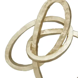 Escultura de estatuilla abstracta Wade Logan Elk Home Loop Escultura Oro Polystone escultura pulida moderna Enlace Abstracto - Product Image 5