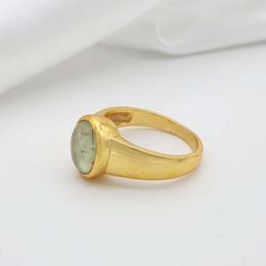 Moss Agate Brass <b>Ring</b> 18k <b>Gold</b> Plated Vintage Band Wholesale <b>Ring</b> for women - Product Image 2