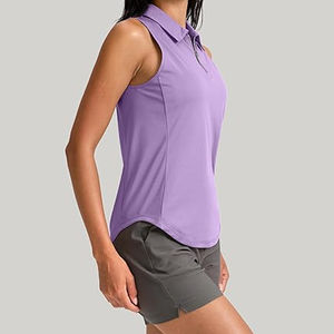 Wholesale Custom Women Sleeveless Golf Polo 4 Way Stretch Breathable Eco-Friendly Lightweight UV <b>Sun</b> Protection Front/Waist - Product Image 2