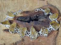 Citrine brute pierres précieuses 925 argent Sterling excellente qualité Bracelet de créateur fait main à la mode personnalisé pour les femmes bijoux fins