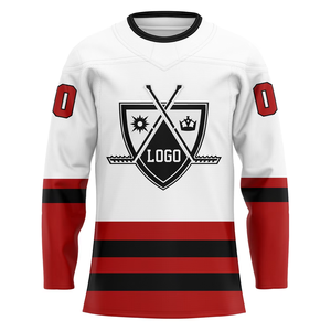 Maillot de hockey sur glace personnalisé avec logo, blanc, orange, vert, jaune, rouge, rayé, uniforme d'équipe, entraînement athlétique pour hommes, pratique sportive - Product Image 5