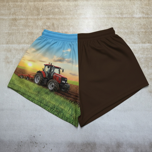 Concevez votre propre short de rugby unisexe personnalisé Short de football agricole imprimé par sublimation bicolore pour adultes - Product Image 2
