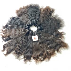 Vente en gros Indienne faisceau Temple vierge traitement aucun cuticule aligné couleur naturelle cheveux femmes noires pas cher extensions de cheveux humains - Product Image 1