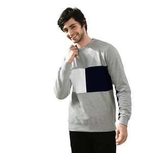 Sweat-shirt pull Slim Fit en coton de haute qualité Logo personnalisé imprimé Vintage col rond doublé Design sport tricoté solide - Product Image 1