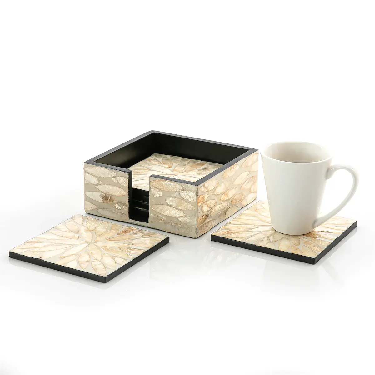 Toptan Modern Set İnci kakma bardak paspas MDF masa mat dekor Placemat arap bayram hediye Eid Mubarak kuveyt