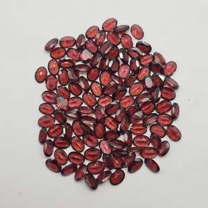 Granate Natural corte brillante granate rojo piedras preciosas sueltas lote enero piedra natal para la fabricación de joyas forma ovalada disponible precio bajo - Product Image 4