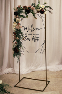 Quality Collection Japandi Waterproof Black Finished Iron Metal Welcome Stand Hanging <b>Basket</b> for Hotel Restaurant Weddings Decor - Product Image 5