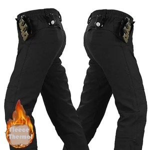 Pantalon cargo pour homme, décontracté, hiver, automne, polaire, imperméable, respirant, écologique, 100% coton, randonnée, camping, peau de requin, droit, mi-long - Product Image 1