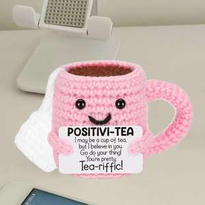 Customizable Wholesale Christmas Crochet <b>Teacup</b> Ornaments Suitable for Desk Decoration - Product Image 4