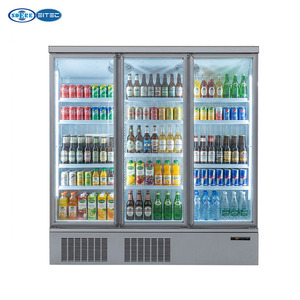 Réfrigérateur commercial <span class=keywords><strong>multi</strong></span>-<span class=keywords><strong>portes</strong></span> vitré, vitrine réfrigérée verticale pour boissons et bières de supermarché - Product Image 1