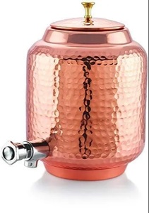 Conteneur à eau en cuivre unique et dernier cri avec couvercle, revêtement anti-corrosion, bouchon à ouverture par poussée-tirage pour la cuisine, la maison, l'hôtel et la restauration - Product Image 3
