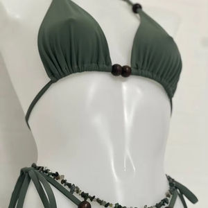 ชุดชายหาดแบบชิ้นเดียวประดับด้วยลูกปัดหนาชุดบิกินี่2ชิ้นสำหรับเที่ยวชายหาดเซ็กซี่และพร้อมใส่ออกแบบได้เอง - Product Image 1