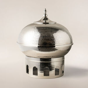 Calligraphie or fini arabe de haute qualité chauffe-aliments en métal abordable meilleur arabe Khajoor Pot emballage personnalisé et Logo - Product Image 3