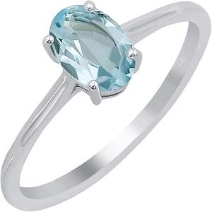 Bague en argent sterling 925 plaqué topaze bleue pour femmes, faite à la main, forme ovale, légère - Product Image 2