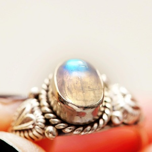 Anneaux de pierre de lune arc-en-ciel plaqué argent en vrac pierre de lune anneaux de concepteur en gros mariages cadeaux anniversaires - Product Image 4