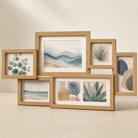 Cadre photo mural en MDF, vente en gros, best-seller, collage personnalisé pour la maison, tailles variées 5x5" 5x7" 5x12", cadre en bois, lot de 6 pièces