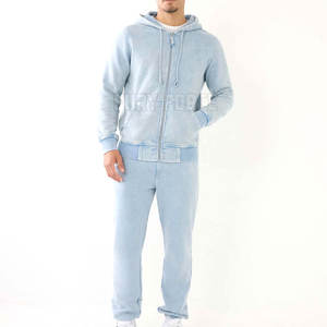 ชุดวอร์มผู้ชายแบบมีฮู้ด สีพื้น ล้างสีแบบ Acid Wash ผลิตตามสั่ง ผ้าฝ้าย 100% ระบายอากาศได้ดี คุณภาพสูง ขายส่ง - Product Image 1